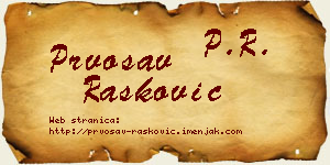 Prvosav Rašković vizit kartica
